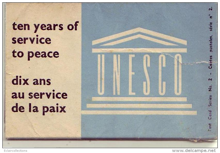 Thème  Unesco :  Dix Ans Au Service De La Paix  Ensemble De 11 Vues  Diverses  Non Reliées    (SVP Lire Annotation) - Unclassified