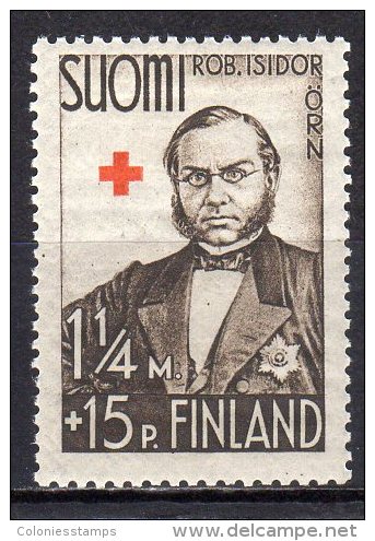 (SA0215) FINLAND, 1938 (Red Cross, 1¼m.+15p., Robert Isidor Örn, Dark Brown). Mi # 205. MNH** Stamp - Unused Stamps