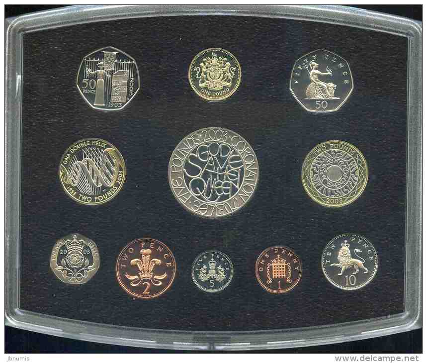 Grande-Bretagne Great Britain Coffret Officiel Proof BE PP 1 Penny à 5 Livres 2003 50 Ans Du Couronnement KM PS137 - Mint Sets & Proof Sets