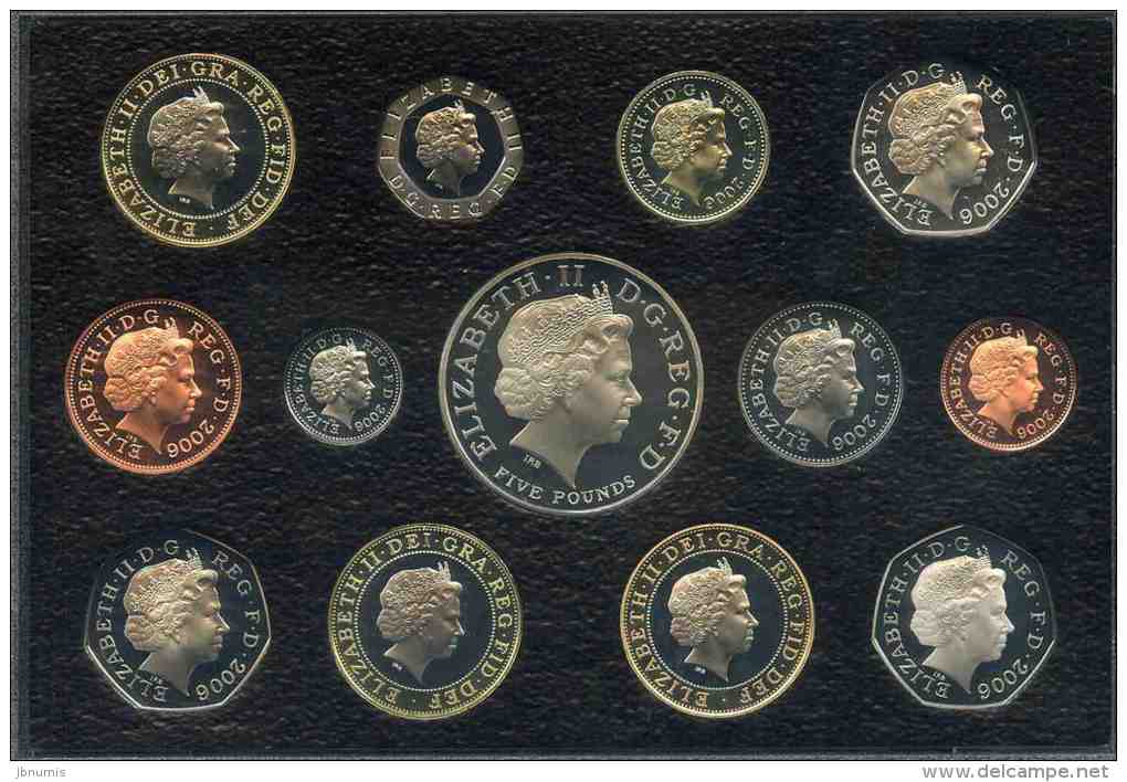 Grande-Bretagne Great Britain Coffret Officiel Proof BE PP 1 Penny à 5 Livres 2006 80 Ans Elisabeth II KM PS148 - Mint Sets & Proof Sets