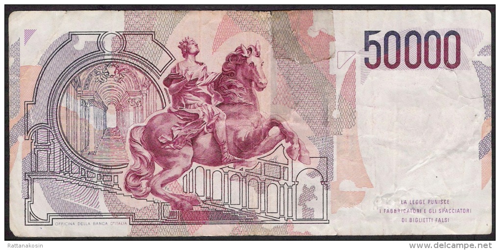 ITALIA  P113a   50.000 LIRE  6.2.1984 #GB/R       VG/F Tear With Tape - 50000 Lire