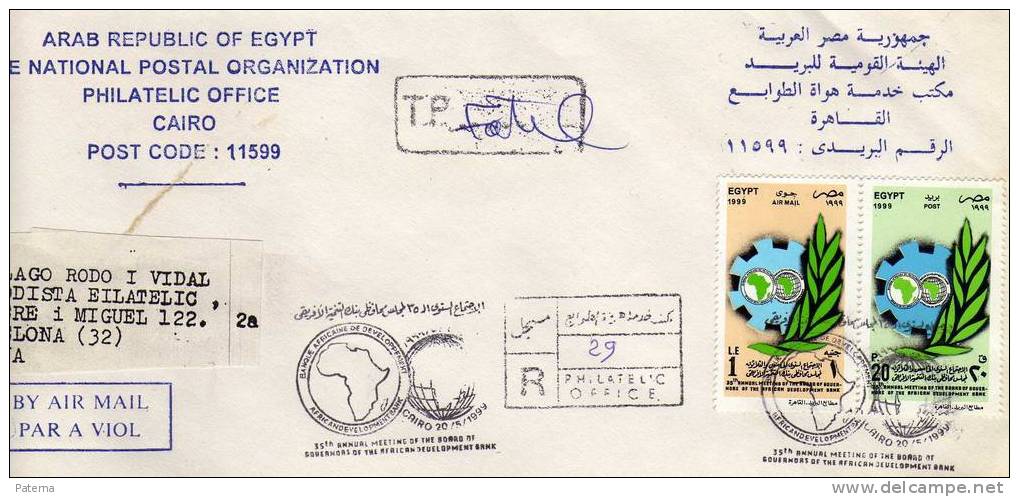 Carta Certificada De Egipto Año 1999, Cover, Letter, Egypt, Agypten - Brieven En Documenten