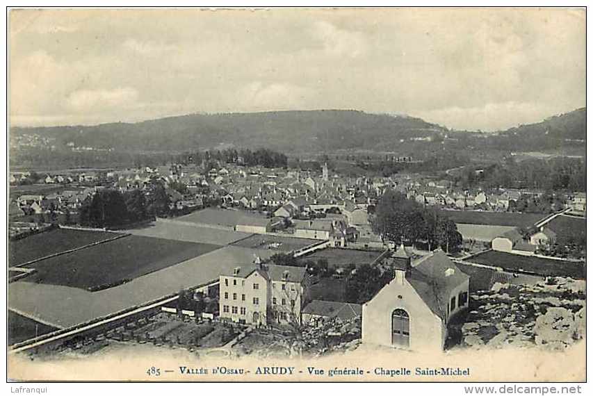 Pyrenees Atlantiques - Ref A193- Vallee D Ossau -arudy -vue Generale -chapelle St Michel   -carte Bon Etat  - - Arudy