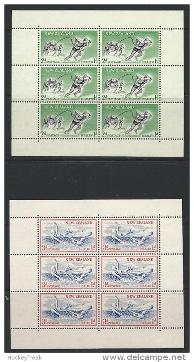 New Zealand 1957 - Health Stamps Miniature Sheets - Life Saving - Wmk Sideways MS762b VLHM/MNH Cat £6 SG2020 - Ungebraucht