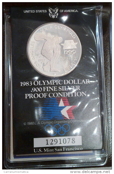 STATI UNITI 1 DOLLAR 1983 OLYMPIC SILVER DOLLAR BRILLIANT UNCIRCULATED - Conmemorativas