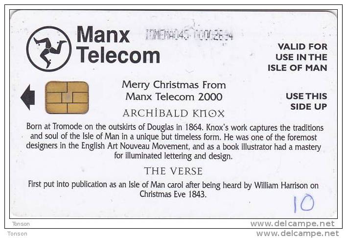 Isle Of Man, MAN 167, 2 £, Christmas 2000,  We Wish You A Merry…. , Only 5.000 . - Man (Ile De)