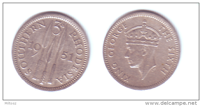 Southern Rhodesia 3 Pence 1951 - Rhodesia