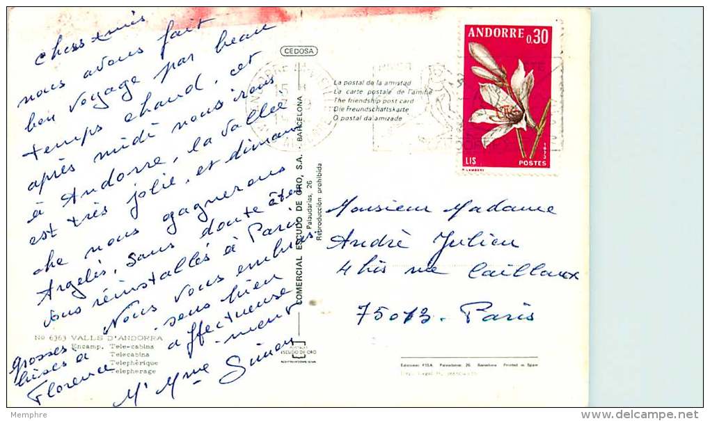 Carte Postale Pour La France Affranchie  0,30 Lys Yv 229 - Briefe U. Dokumente