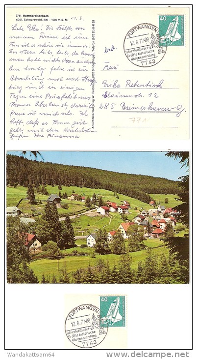 AK 7711 Hammereisenbach Südl. Schwarzwald, 800-1000 M ü. M. 12. 6. 77-08 743 FURTWANGEN 1 Höhenluftkurort Größte Histori - Furtwangen