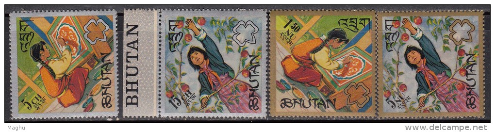 Bhutan MNH 1964, Girls Scouts, Scout, Fruit, Painting, Etc., - Bhoutan