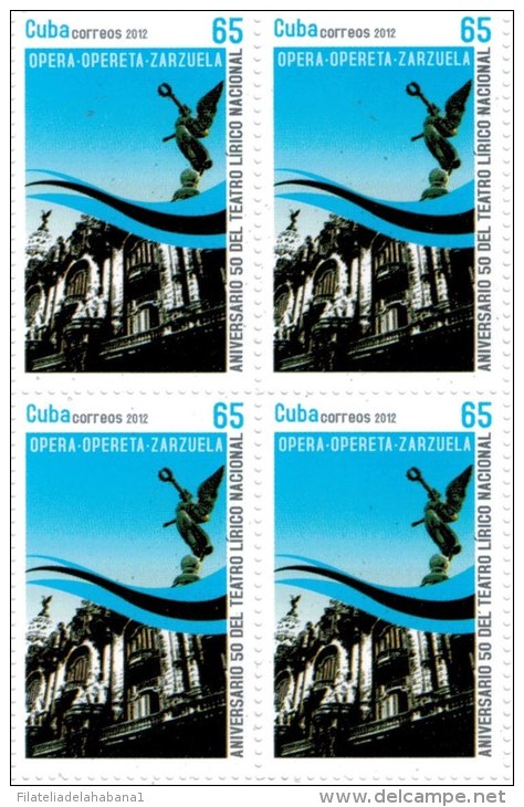 2012.9 CUBA 2012 MNH NATIONAL THEATER CENTRO GALLEGO DE LA HABANA. BLOCK 4 - Unused Stamps