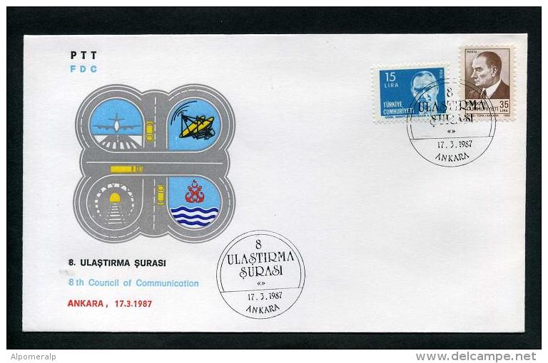 TURKEY 1987 FDC - 8th Council Of Communication, Ankara, Mar. 17 - FDC