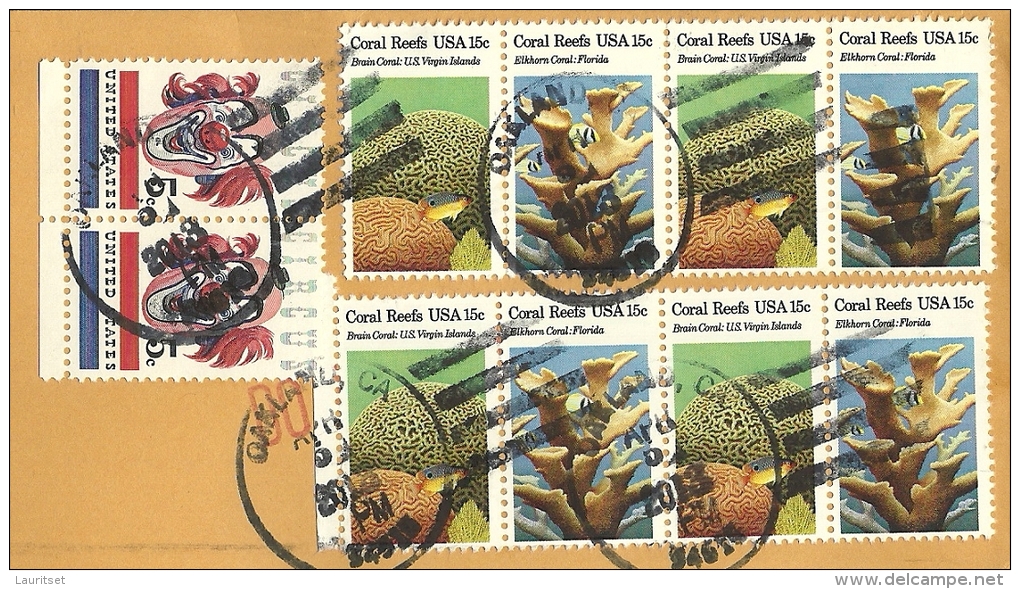 USA 2013 Letter To Estonia Estland Coral Reefs Sea Life Animals Stamps - Covers & Documents