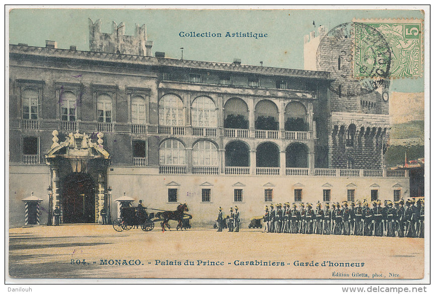 MONACO // Palais Du Prince, Carabiniers, Garde D 'honneur   Edit Giletta 204   Colorisée - Palazzo Dei Principi