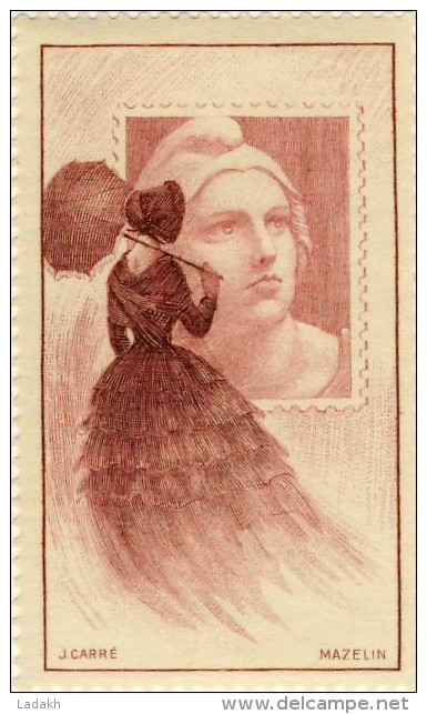 VIGNETTE ** MARIANNE GANDON 1949 # MAZELIN # CARRE # MARRON ROSE - Briefmarkenmessen