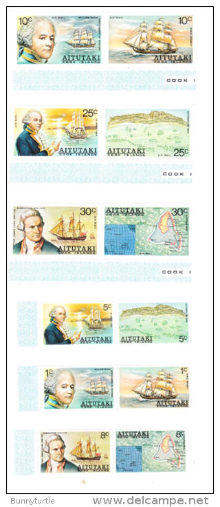 Aitutaki 1974 Captian William Bligh 6 Strips MNH - Aitutaki