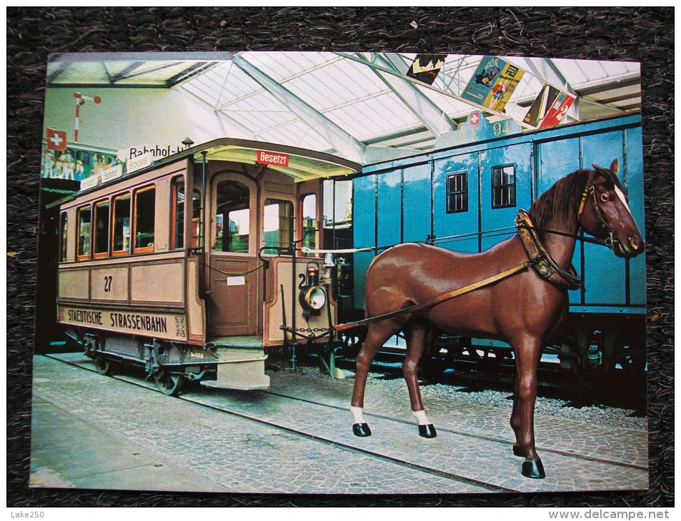 CARTOLINA MUSEO SVIZZERO DEI TRASPORTI Centenario Del Tram1982 - Bahnwesen