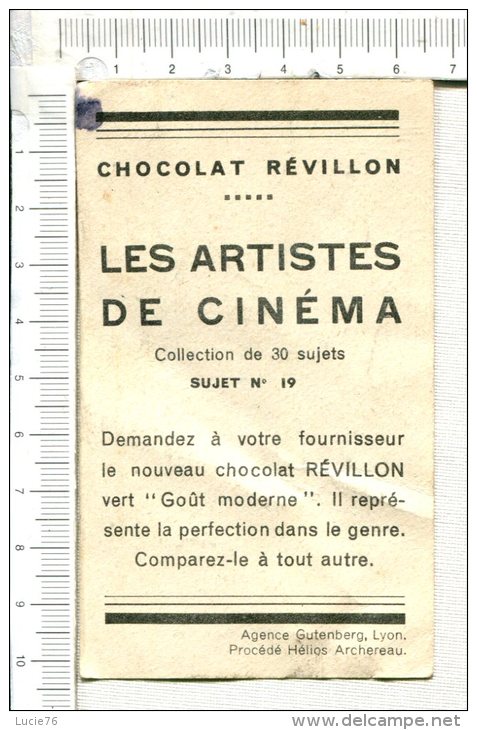 CHROMO - Chocolat  REVILLON -  MARY   PICKFORD   - Collection De 30 Sujets  N° 19  -  Les Artistes De Cinéma - N° 19 - Revillon