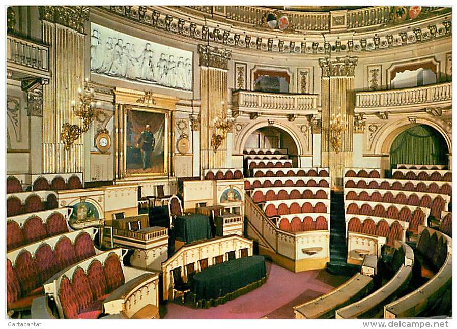 TORINO. PALAZZO CARIGNANO. PARLAMENTO SUBALPINO E AULA DEL PRIMO PARLAMENTO ITALIANO. CARTOLINA ANNI '60 - Palazzo Carignano