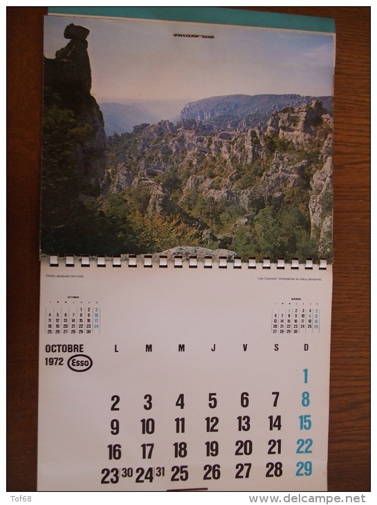 Calendrier Esso 1972 Paysages De France - Big : 1971-80