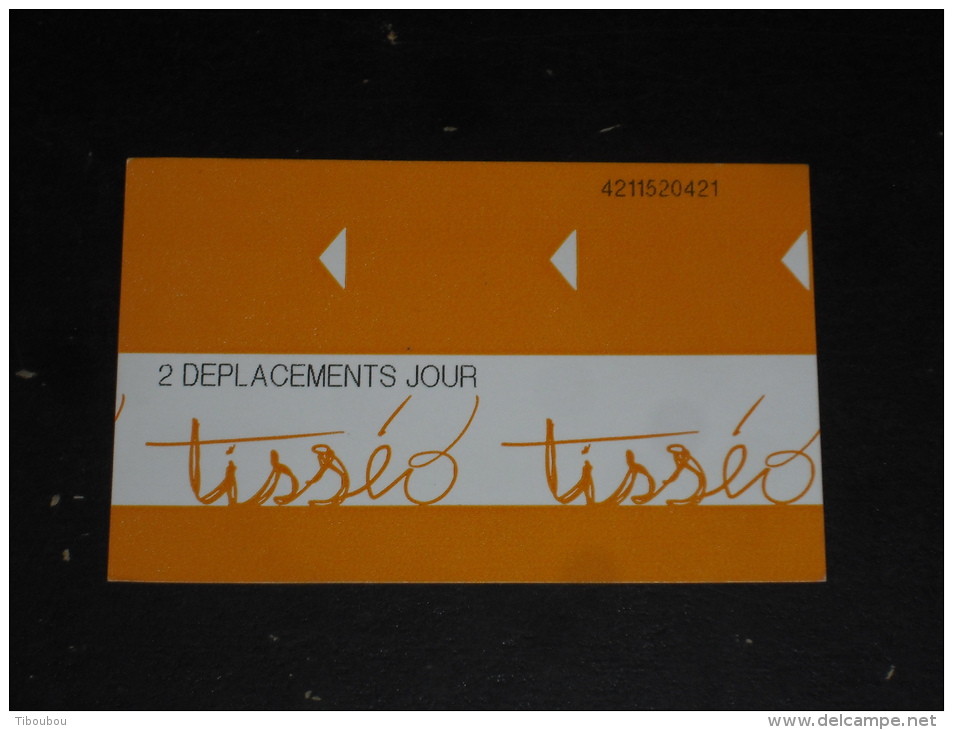 TICKET METRO BUS TISSEO TOULOUSE - 2 DEPLACEMENTS JOUR - HAUTE GARONNE - - Europe