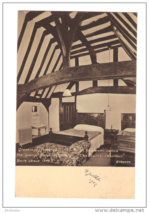 Royaume Uni: Greetings From The A Bedroom Called Old George Hotel, Salisbury, The Earl's Chamber (13-2800) - Salisbury