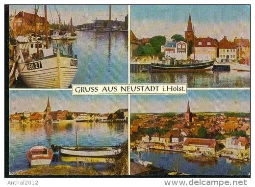 Neustadt Holstein Ostsee MB Hafen Schiff MS NEU27 Ruderboot Luftbild 20.10.1964 - Neustadt (Holstein)