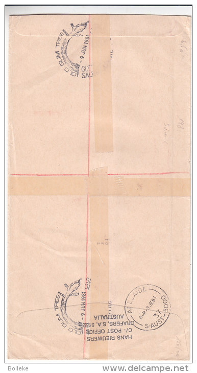 Oiseaux -  Australie - Lettre Recommandée De 1981 - Oblitération Spéciale  Glenelg " Old Gum Tree " - Lettres & Documents