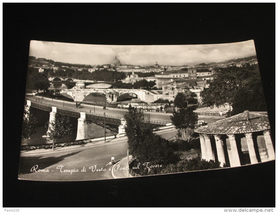 ROMA 1959 PONTE SUL TEVERE E TEMPIO DI VESTA BN VG - Ponts