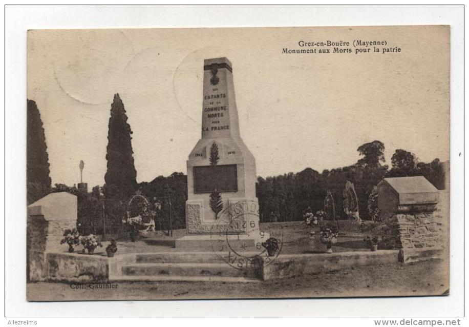 CPA 53 : CREZ EN BOUËRE   Monument  1921  A   VOIR  !!!! - Crez En Bouere