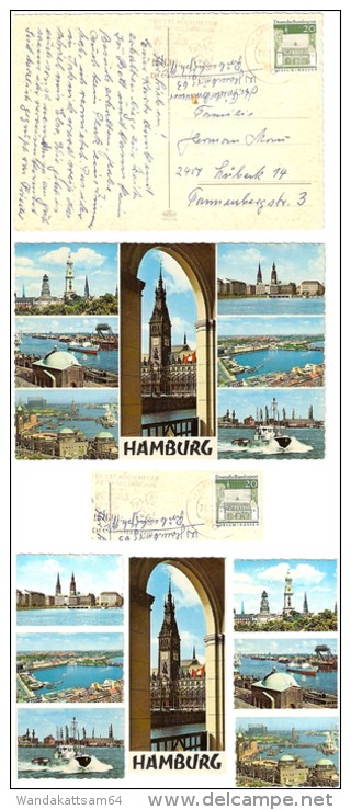 AK 92038 HAMBURG Mehrbildkarte 7 Bilder 24. 5. 66 2 HAMBURG Werbestempel BITTE AUCH IN DER ABSENDERANGABE VERGISS MEIN N - Neustadt (Holstein)