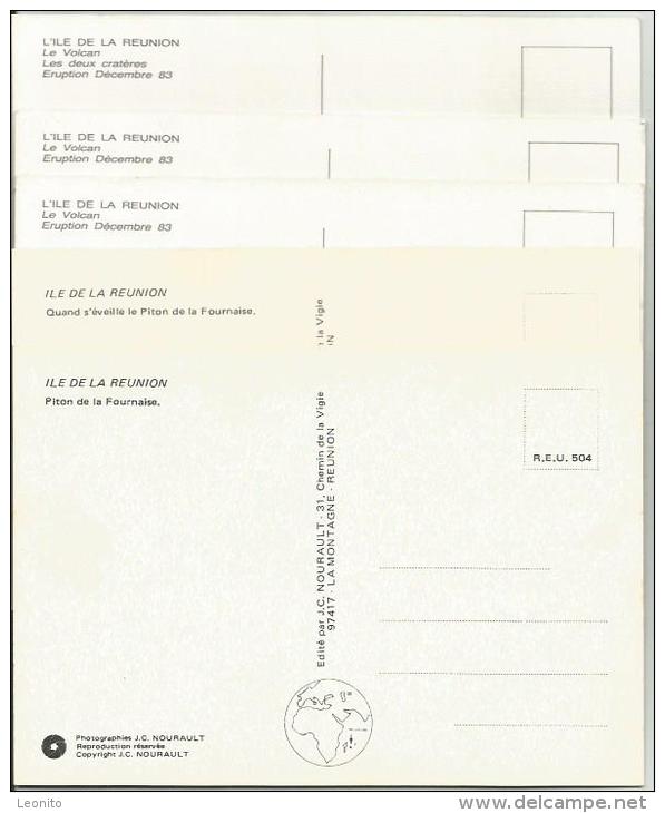 LA REUNION Jle Volcan Eruption Décembre 83 Piton De La Fournaise 5 Cartes - Réunion
