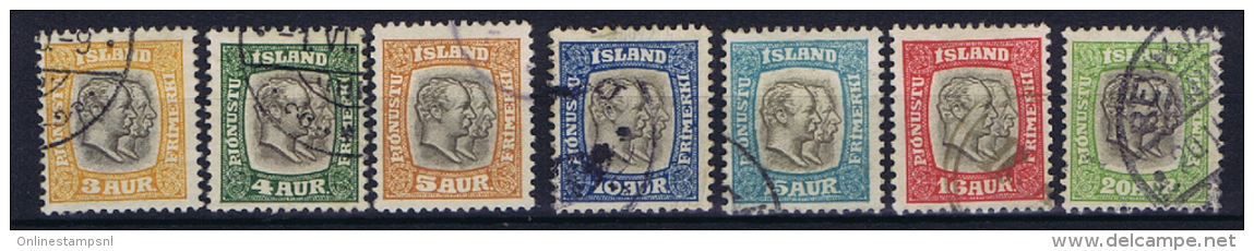 Iceland 1907 Dienst  , Mi 24 - 30  Used - Dienstmarken