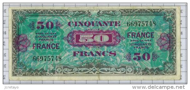 50 Francs Trésor Français , Ref Fayette VF24/1, état TTB - 1945 Verso Francia