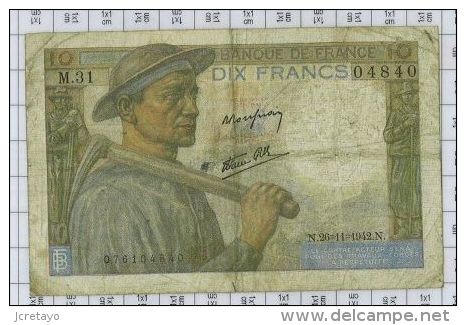 10 Francs Mineur, Ref Fayette 8-6, état TB-TTB - 10 F 1941-1949 ''Mineur''