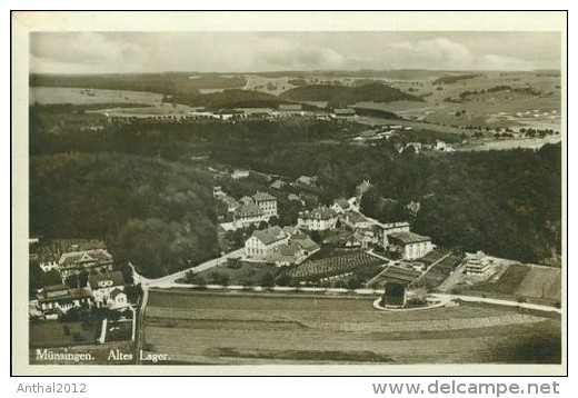 Münsingen Schw. Alb Flugzeugaufnahme Altes Lager Sw 17.2.1934 - Muensingen