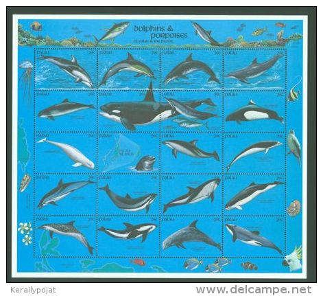 Palau - 1991 Dolphins Sheet MNH__(THB-564) - Palau