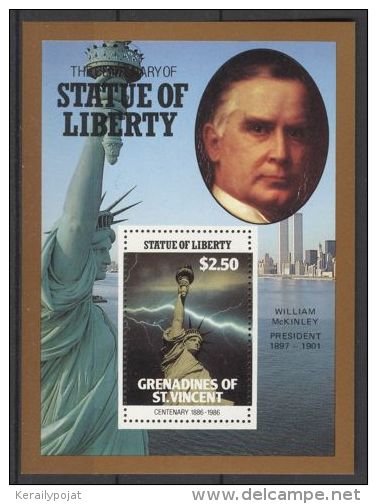 St.Vincent Grenadines - 1986 Statue Of Liberty (4) Block MNH__(TH-12111) - St.Vincent & Grenadines