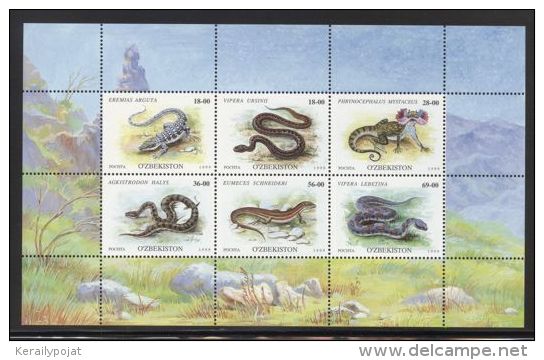 Uzbekistan - 1999 Reptiles Kleinbogen MNH__(THB-3051) - Ouzbékistan