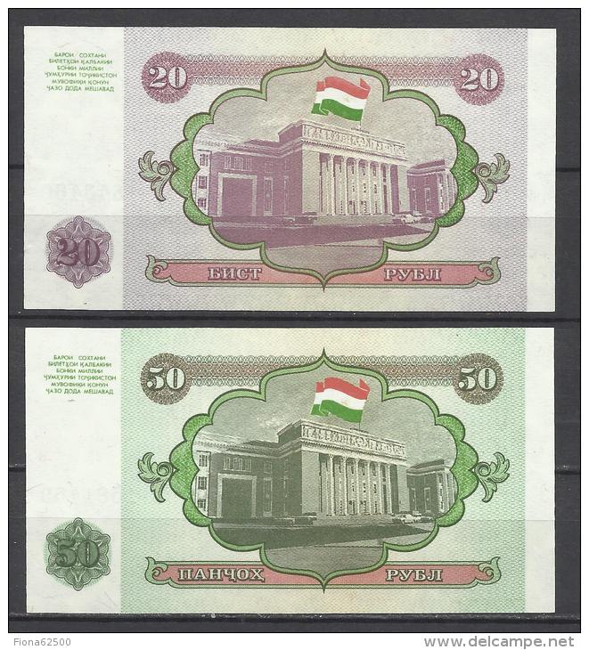 TADJIKISTAN .  LOT DE 2 BILLETS . - Tajikistan