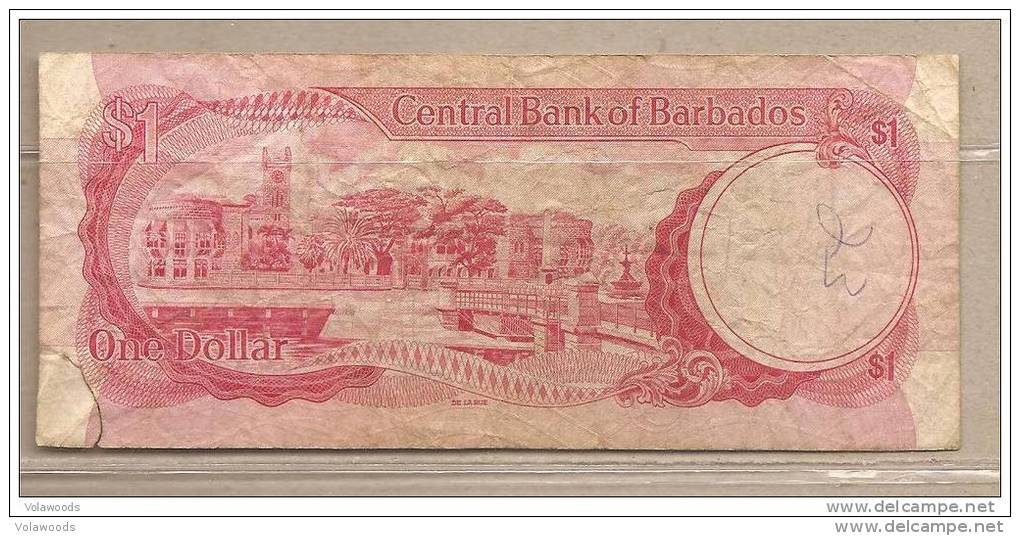 Barbados - Banconota Circolata Da 1 Dollaro P-29a.1 - 1973 #19 - Barbados (Barbuda)