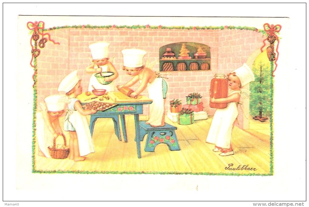 Carte Illustrateur Pauli EBNER - Enfants Faisant De La Patisserie - Ebner, Pauli