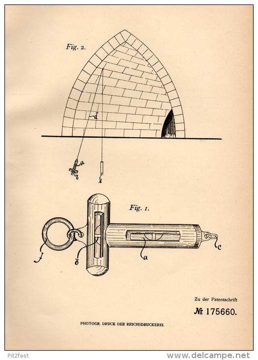 Original Patentschrift -T. Lux In Sackisch / Zakrze I. Schlesien ,1905, Abschnüren Von Wänden Mit Schnur Und Wasserwaage - Arquitectura