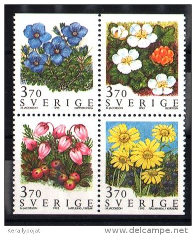 Sweden - 1995 Flowers Block Of Four MNH__(TH-4786) - Neufs