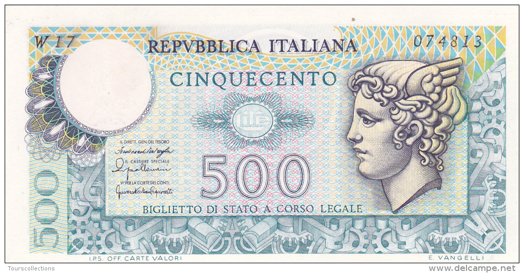 Billet ITALIE NEUF ( FdS) 500 Lire De 1976 Alphabet W 17 !!! @ Biglietto Di Stato - 500 Lire