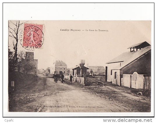 Carte 1906 LANDIVY / LA GARE DU TRAMWAY - Landivy