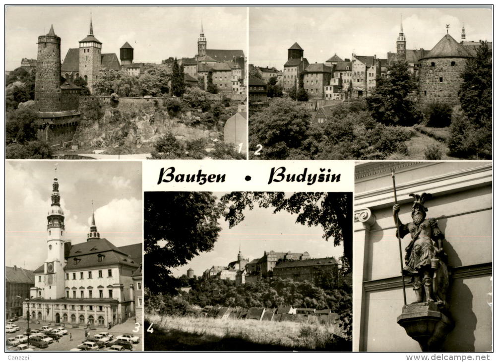 AK Bautzen, Alte Wasserkunst, Michaeliskirche, Petridom, Gel, 1977 - Bautzen