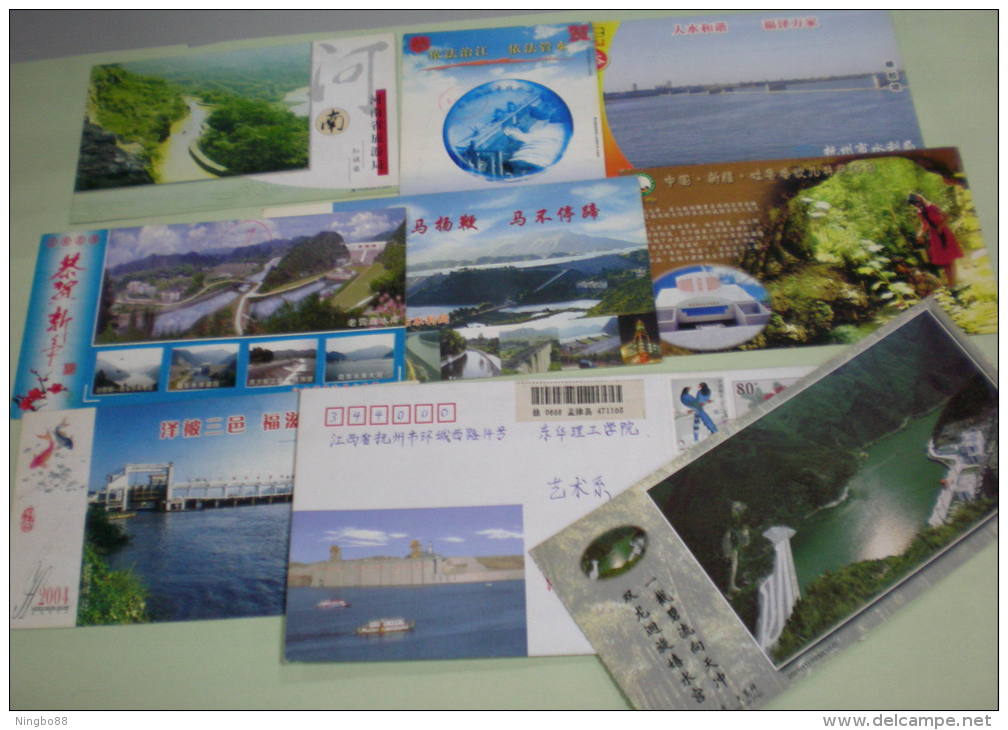 Wholesale Lot! China 21 Different Water Conservancy Facility & Hydro Power Station Dam Thematics Postal Stationery Card - Agua