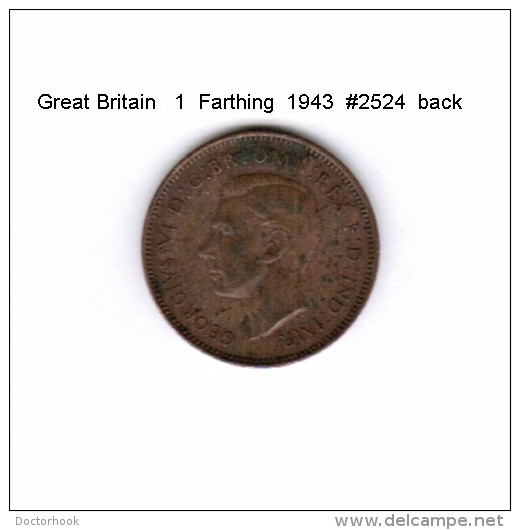 GREAT BRITAIN    1  FARTHING  1943  (KM # 843) - B. 1 Farthing