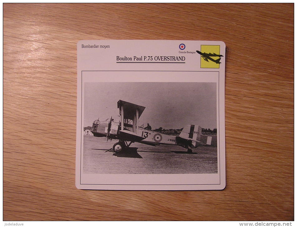 BOULTON Paul P.75 Overstrand  Bombardier Moyen  France   FICHE AVION Avec Description    Aircraft Aviation - Aviones